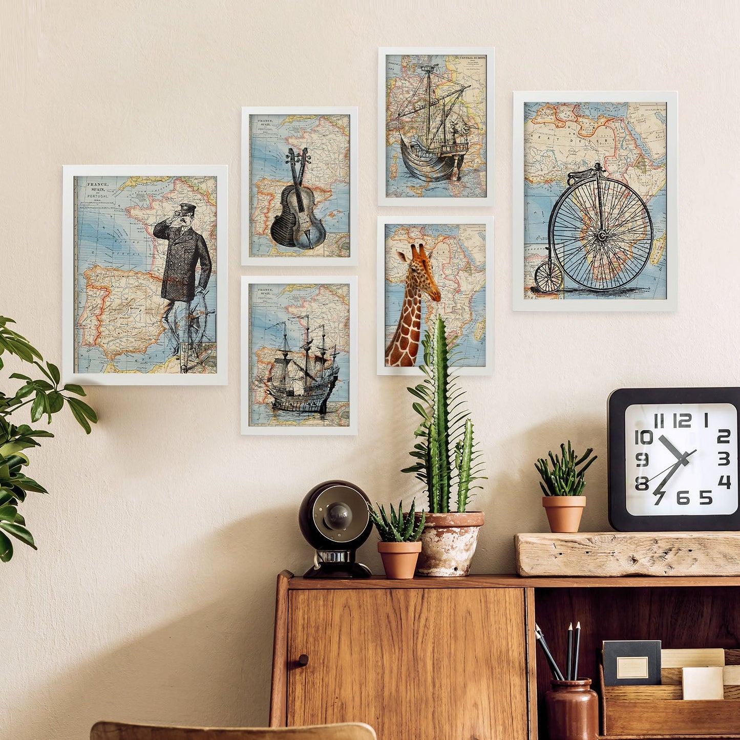 Nacnic Laminas de Mapas Vintage Aestético