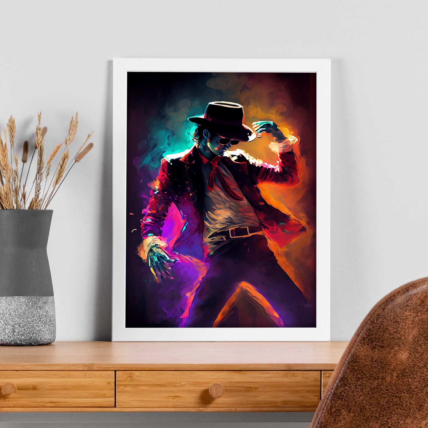 Nacnic Michael Jackson Dancing Pixar Style Dynamic Figura d. Estampados de arte de pared estético para el diseño de dormitorio o sala de estar.-Artwork-Nacnic-Nacnic Estudio SL
