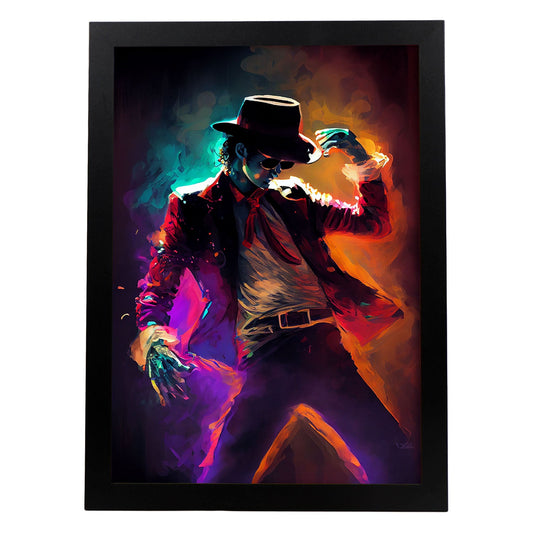 Nacnic Michael Jackson Dancing Pixar Style Dynamic Figura d. Estampados de arte de pared estético para el diseño de dormitorio o sala de estar.-Artwork-Nacnic-A4-Sin marco-Nacnic Estudio SL