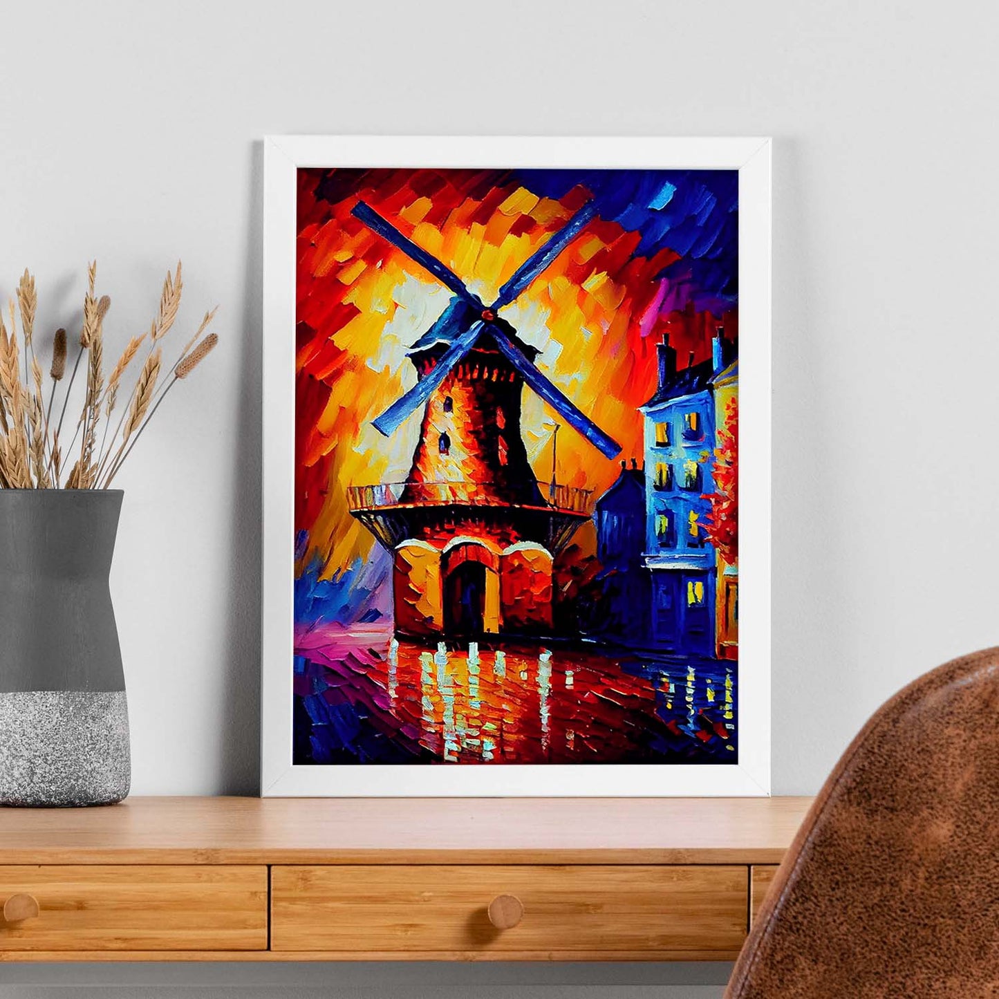 Nacnic Moulin Rouge Paris France Pintura al óleo de pinceladas. Estampados de arte de pared estético para el diseño de dormitorio o sala de estar.-Artwork-Nacnic-Nacnic Estudio SL