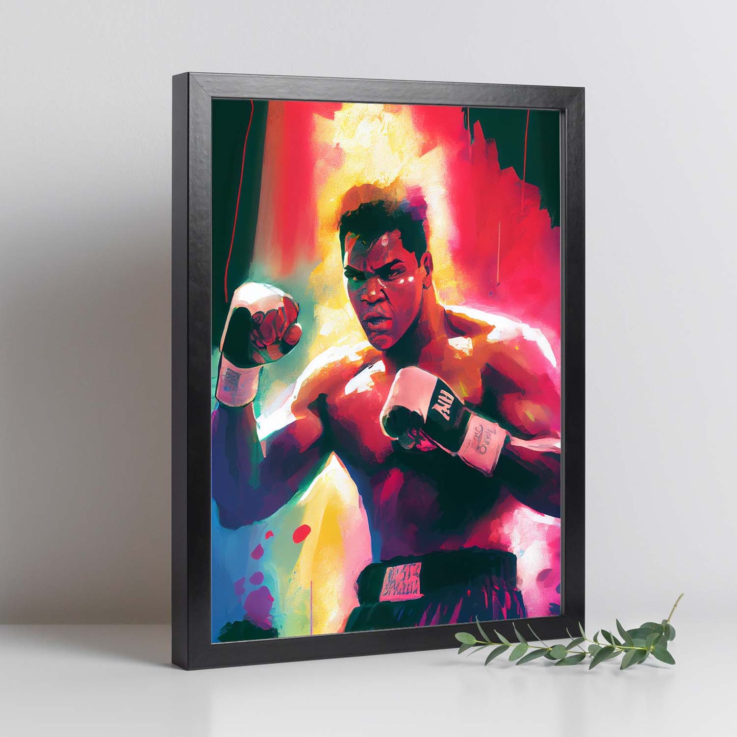 Nacnic Muhammad Ali ganando una figura dinámica de estilo Pixar Pixar. Estampados de arte de pared estético para el diseño de dormitorio o sala de estar.-Artwork-Nacnic-Nacnic Estudio SL