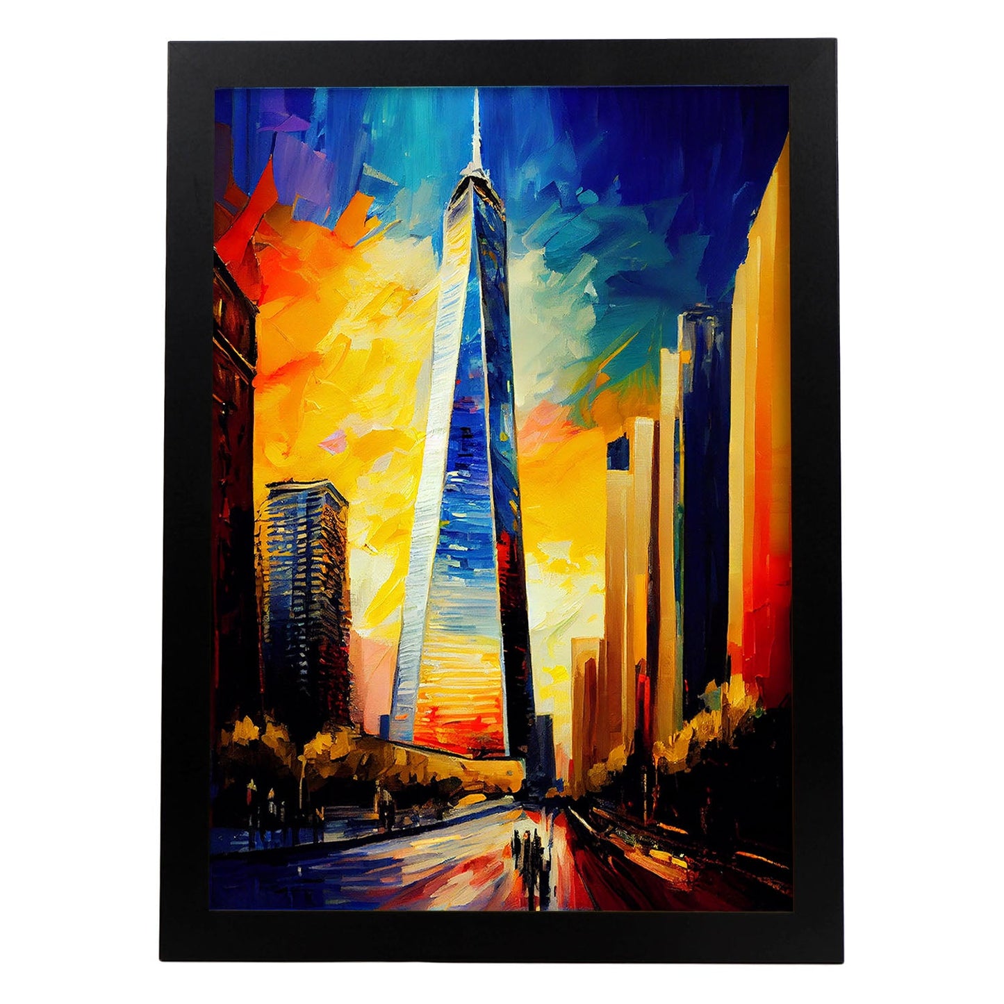 Nacnic One World Trade Center NYC New York USA Pintura al óleo. Estampados de arte de pared estético para el diseño de dormitorio o sala de estar.-Artwork-Nacnic-A4-Sin marco-Nacnic Estudio SL