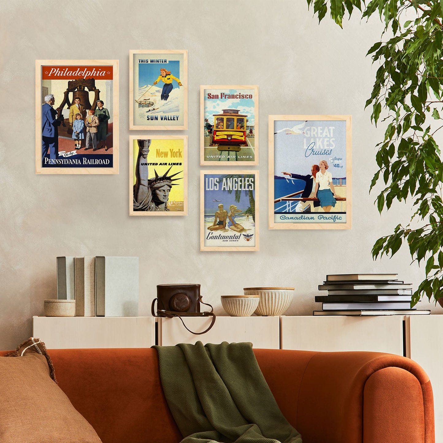 Nacnic paises lugares etsados unidos vintage. Aesthetic Wall Art Prints for Bedroom or Living Room Design.