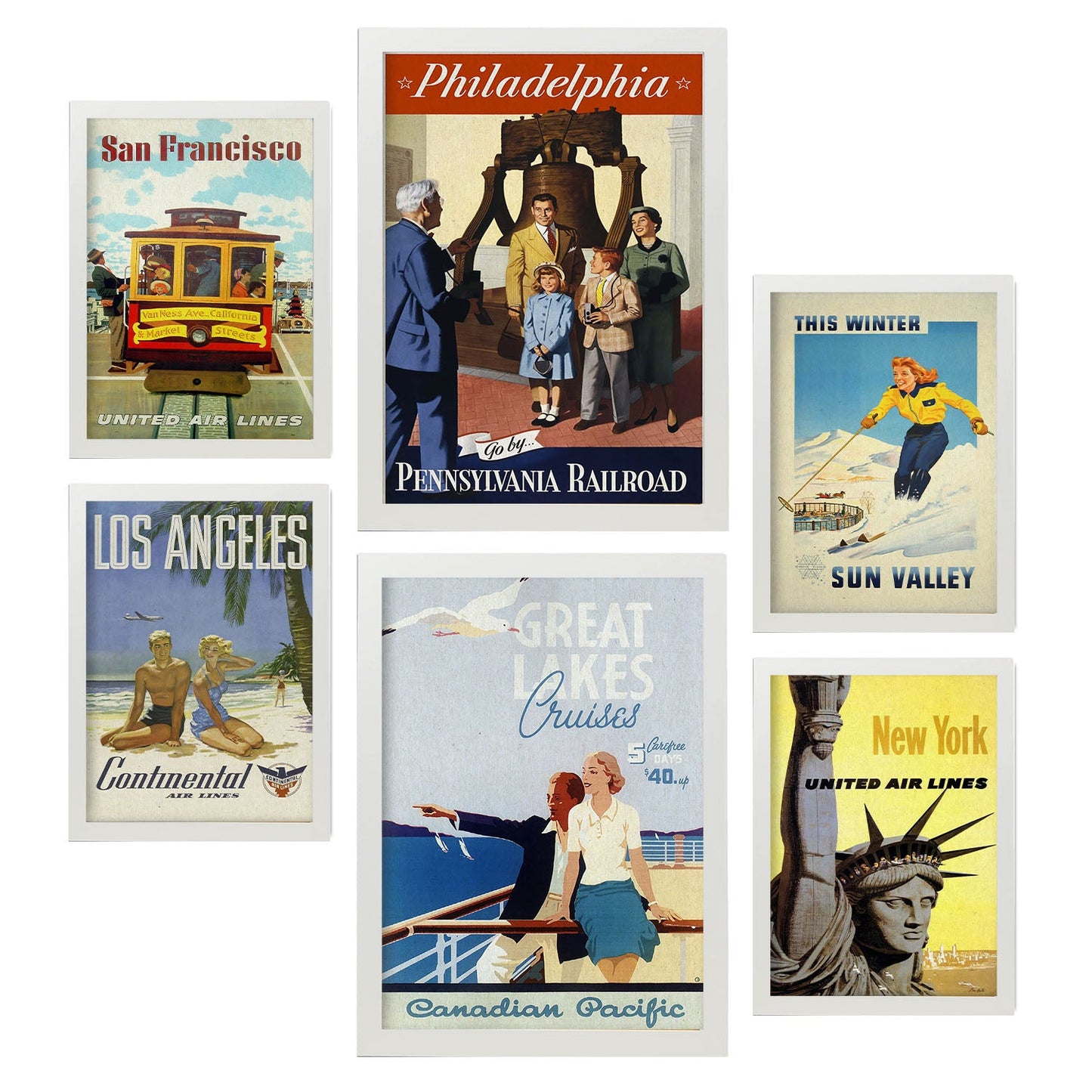 Nacnic paises lugares etsados unidos vintage. Aesthetic Wall Art Prints for Bedroom or Living Room Design.