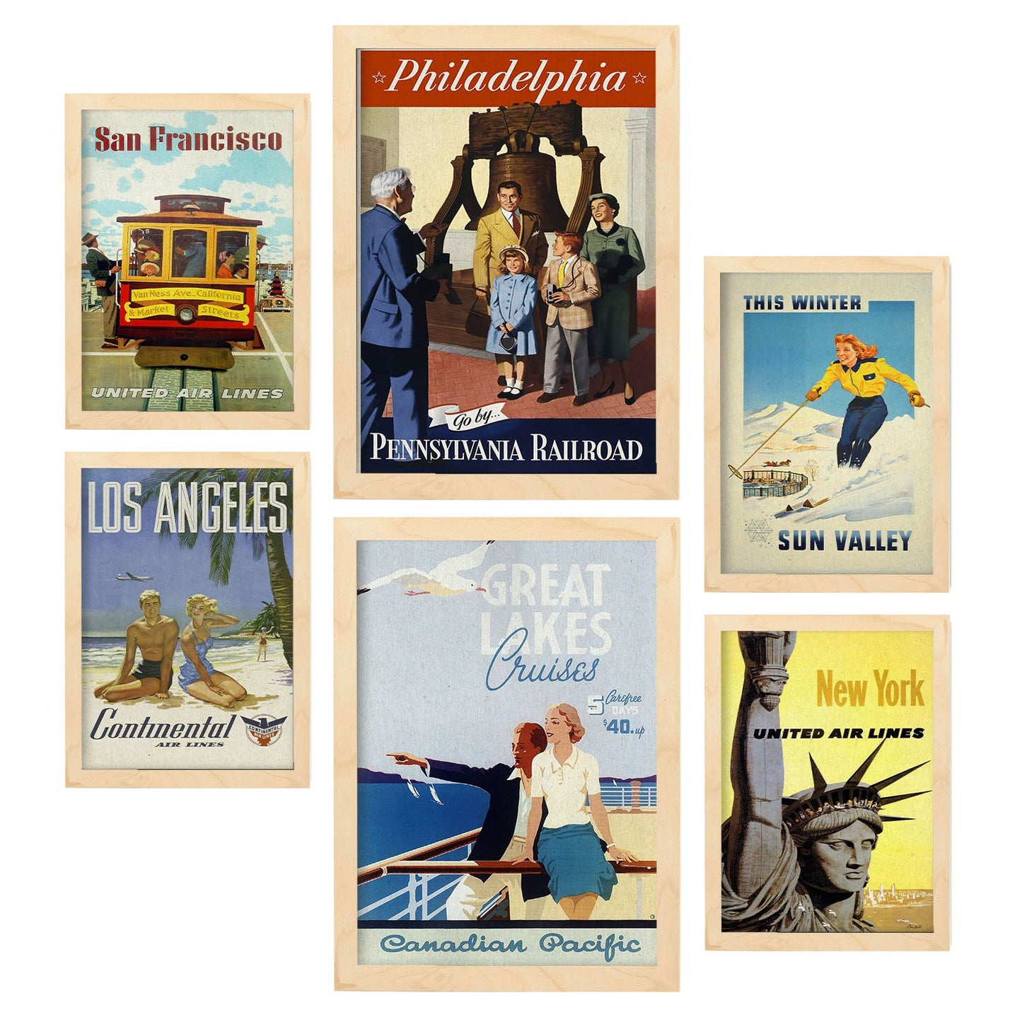 Nacnic paises lugares etsados unidos vintage. Aesthetic Wall Art Prints for Bedroom or Living Room Design.