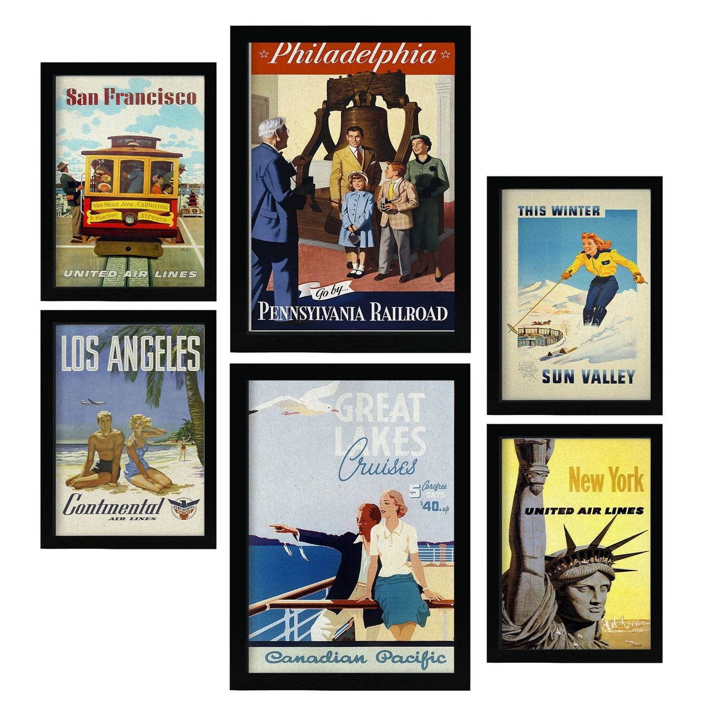 Nacnic paises lugares etsados unidos vintage. Aesthetic Wall Art Prints for Bedroom or Living Room Design.