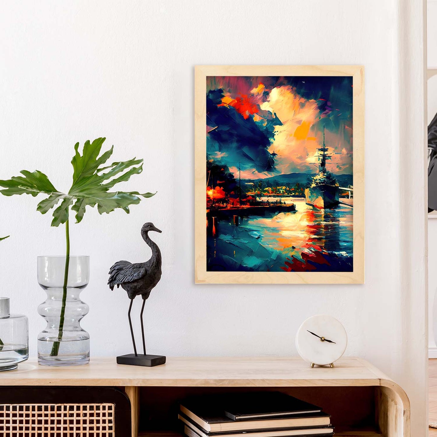 Nacnic Pearl Harbor Honolulu Oahu Hawaii USA Pintura al óleo b. Estampados de arte de pared estético para el diseño de dormitorio o sala de estar.-Artwork-Nacnic-Nacnic Estudio SL