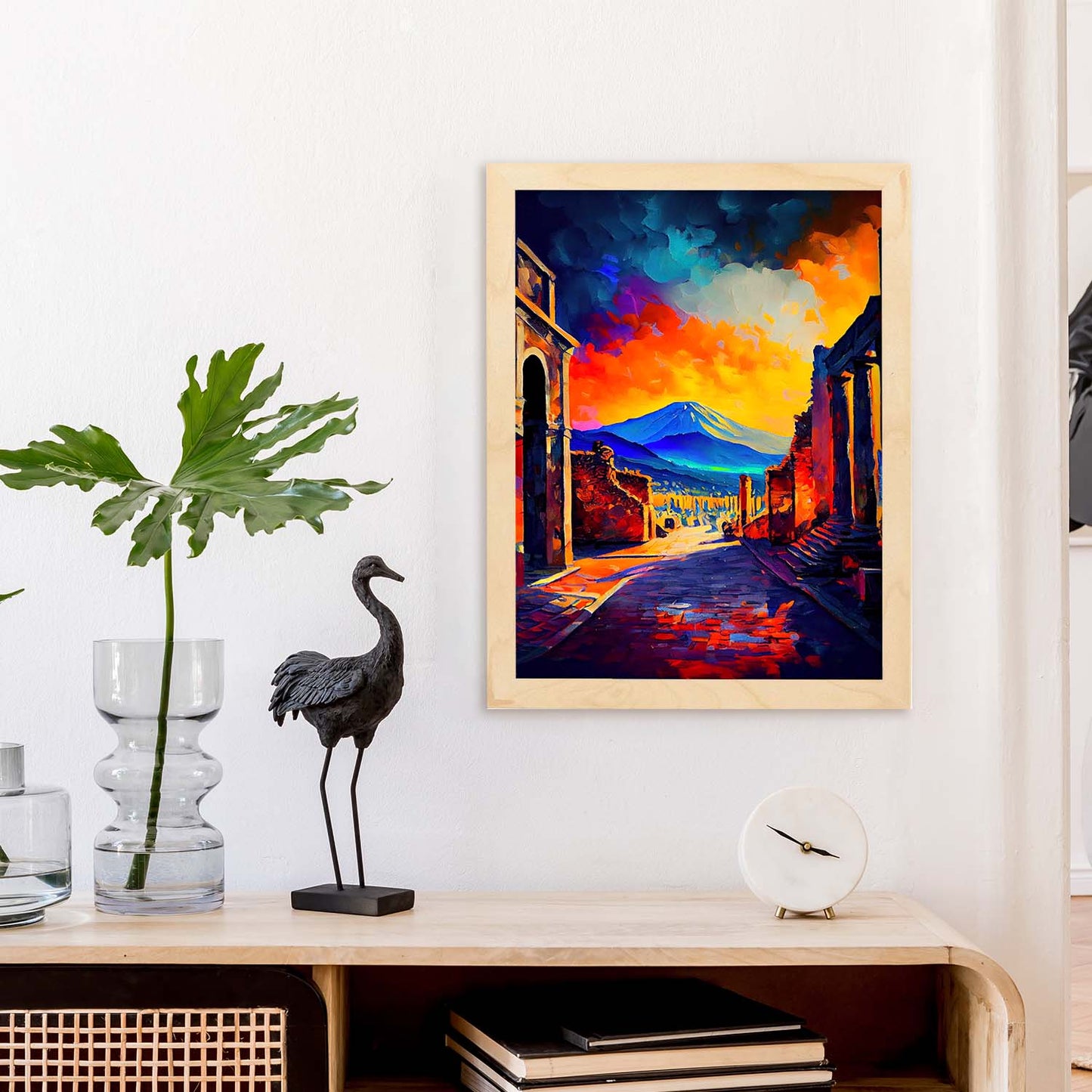 Nacnic Pompeii Naples Italia Pintura al óleo Pincel Strokes Colo. Estampados de arte de pared estético para el diseño de dormitorio o sala de estar.-Artwork-Nacnic-Nacnic Estudio SL