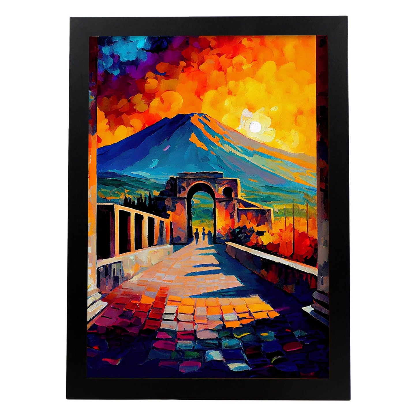 Nacnic Pompeii Naples Italia Pintura al óleo Pincel Strokes Colo. Estampados de arte de pared estético para el diseño de dormitorio o sala de estar.-Artwork-Nacnic-A4-Sin marco-Nacnic Estudio SL