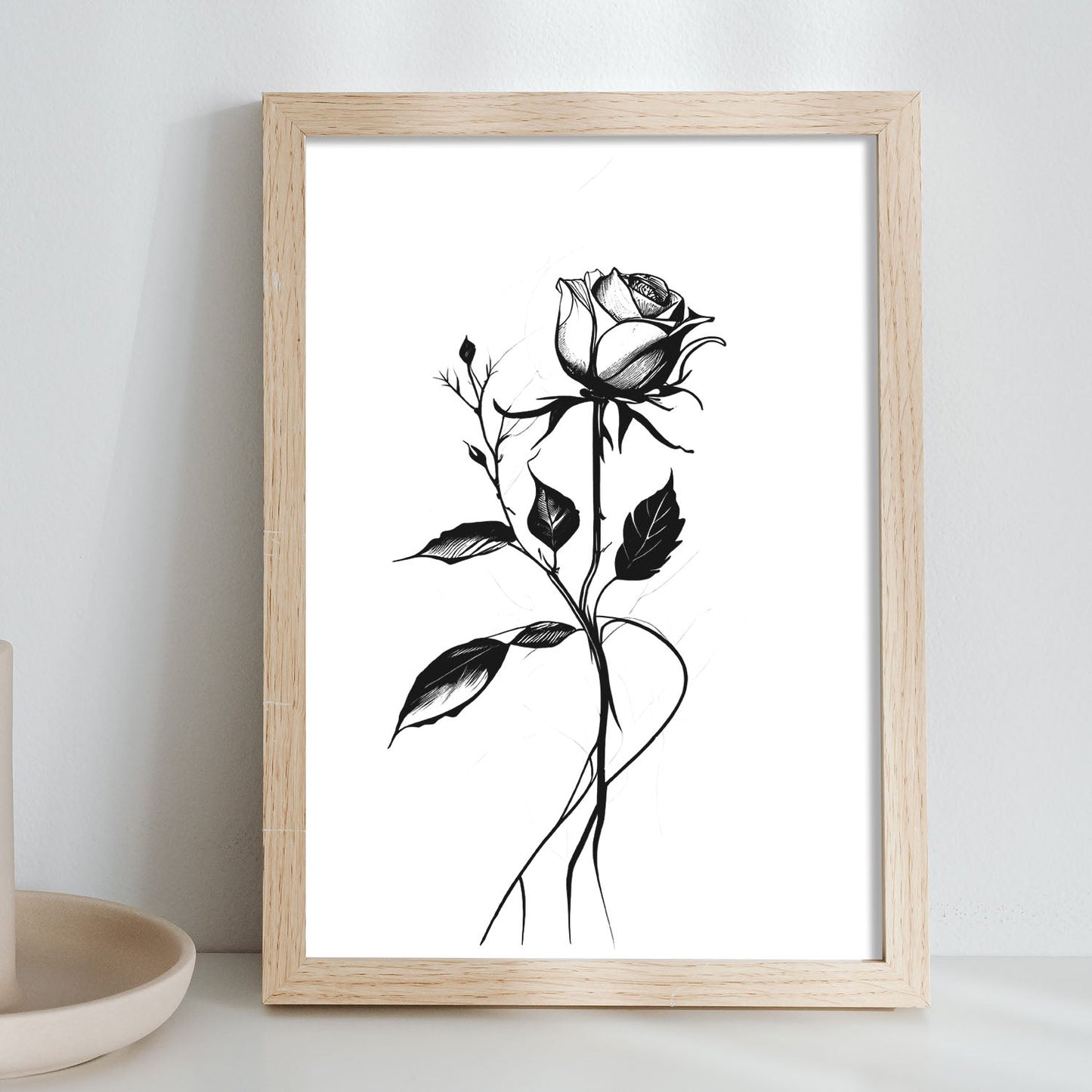 Lámina Nacnic de Rosa en Arte Minimalista
