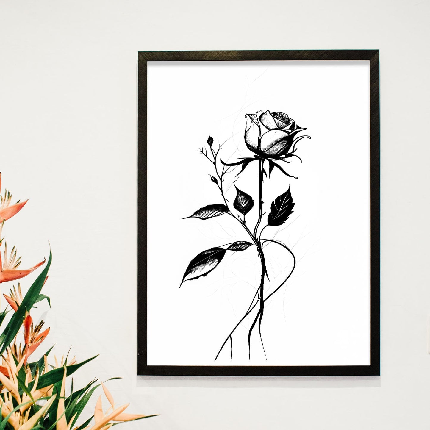 Lámina Nacnic de Rosa en Arte Minimalista