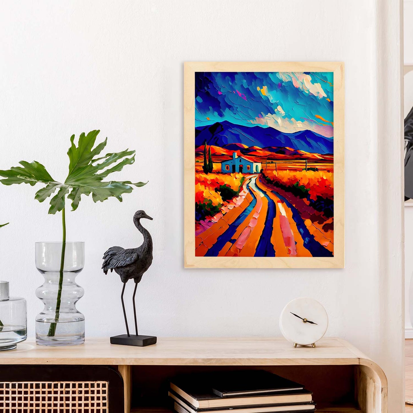 Nacnic Ruta 40 Argentina Pintura al óleo Pincel Strokes Colorfu. Estampados de arte de pared estético para el diseño de dormitorio o sala de estar.-Artwork-Nacnic-Nacnic Estudio SL