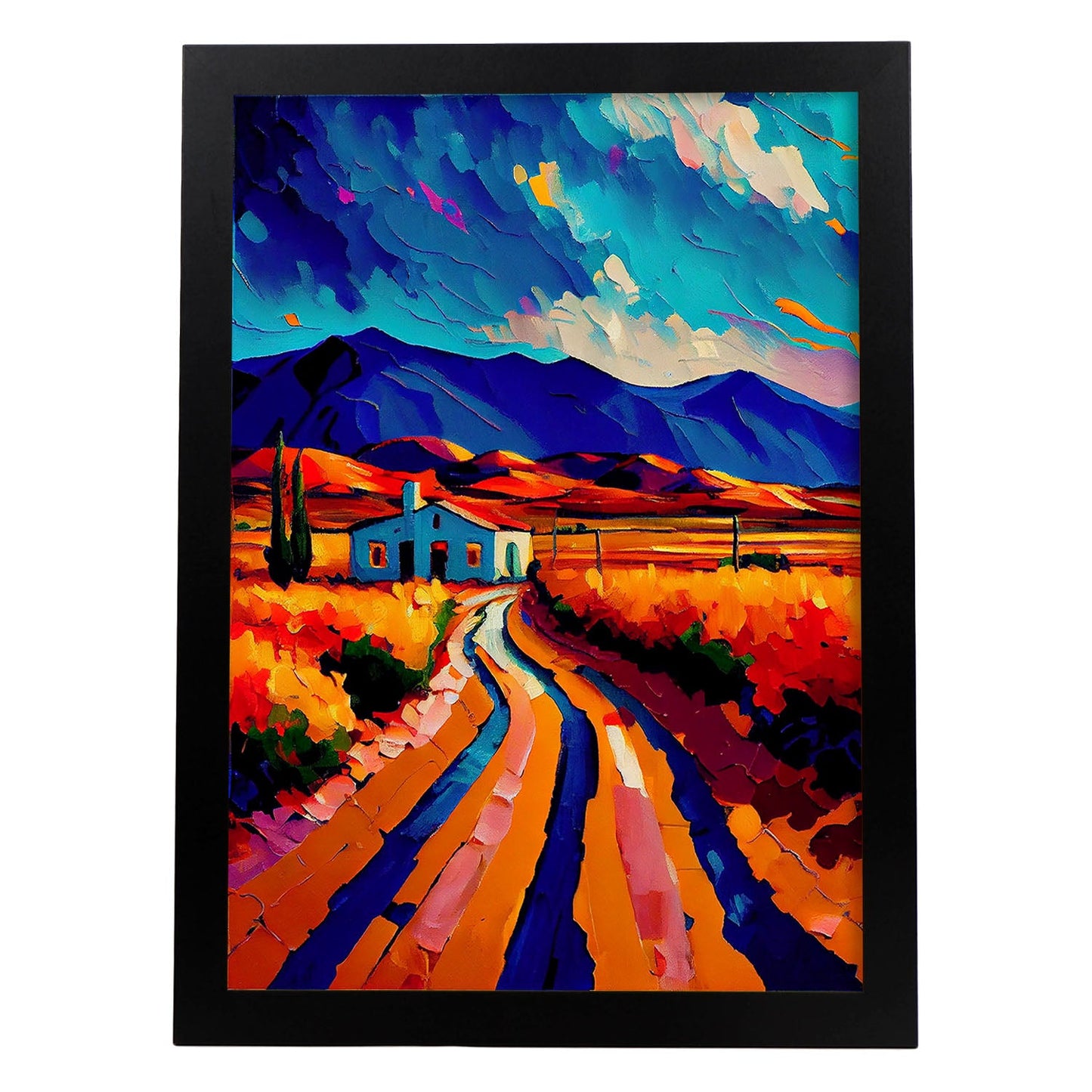 Nacnic Ruta 40 Argentina Pintura al óleo Pincel Strokes Colorfu. Estampados de arte de pared estético para el diseño de dormitorio o sala de estar.-Artwork-Nacnic-A4-Sin marco-Nacnic Estudio SL
