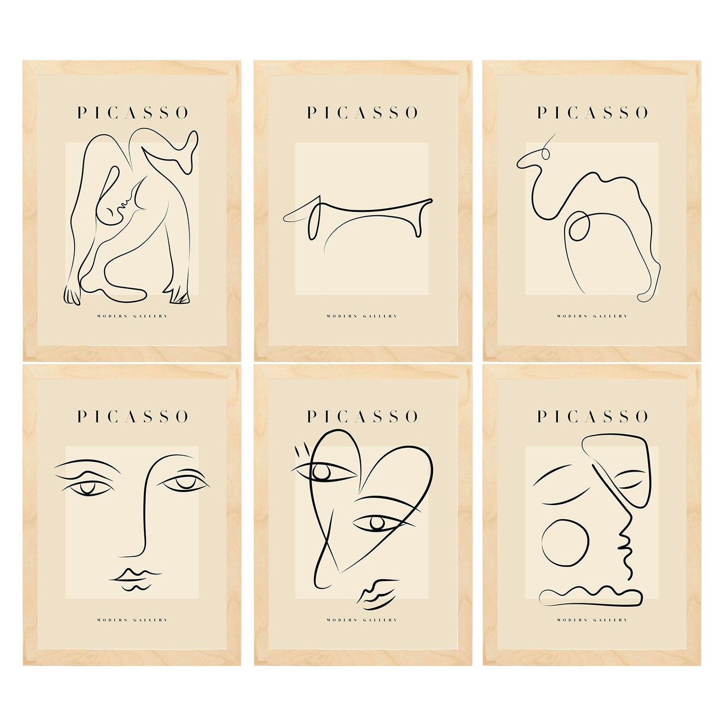 Nacnic Set de 6 Láminas Decorativas Picasso Modelo Amor