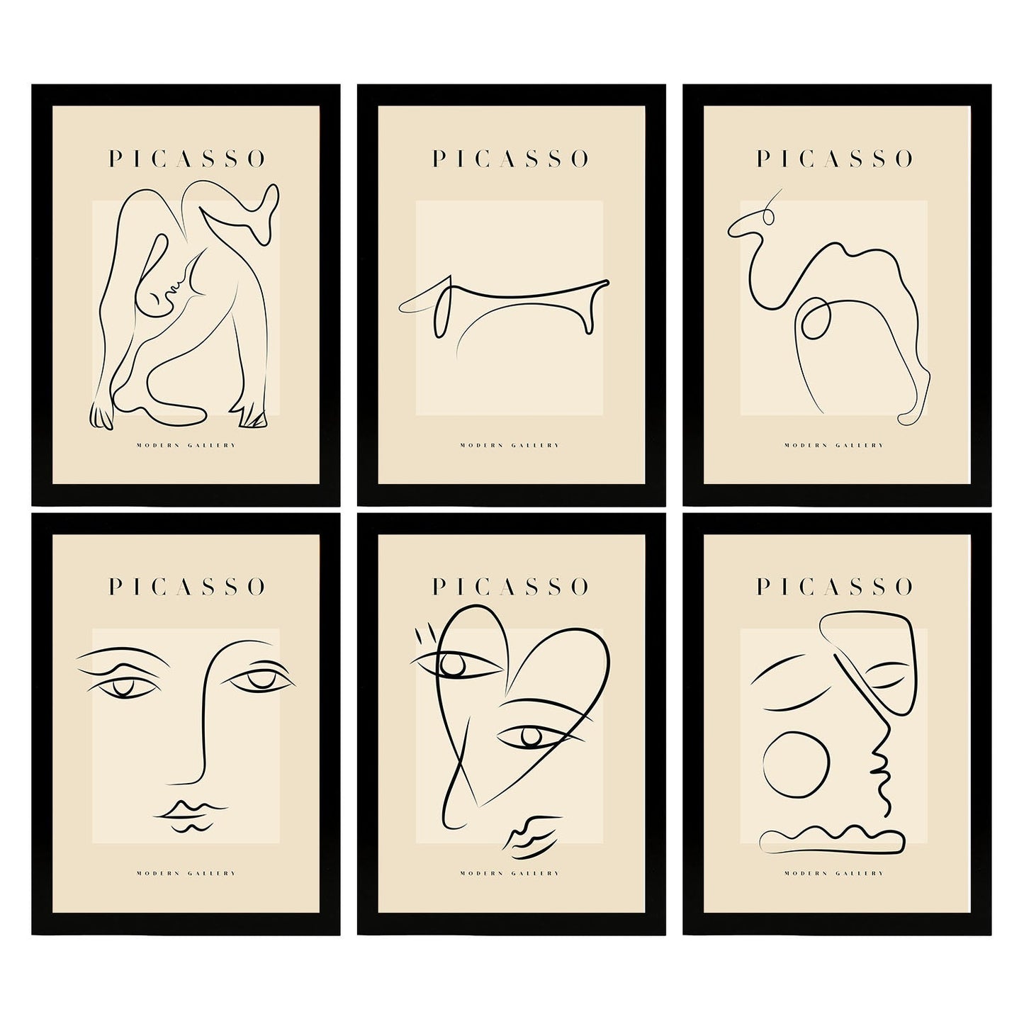 Nacnic Set de 6 Láminas Decorativas Picasso Modelo Amor