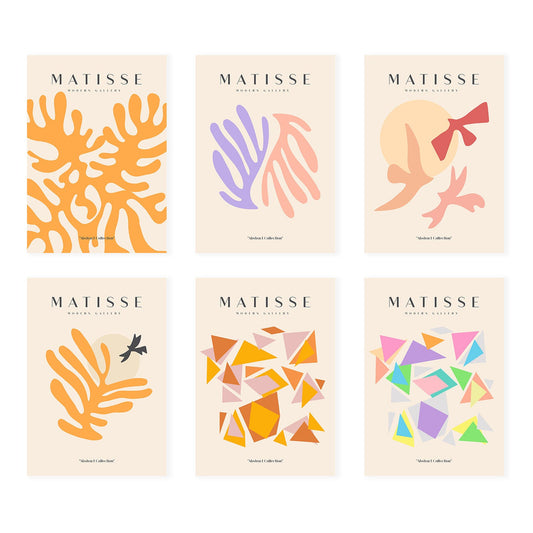 Nacnic Set de 6 Ilustraciones Artísticas de Matisse, Modelo Floral, Diseño Moderno, Laminas