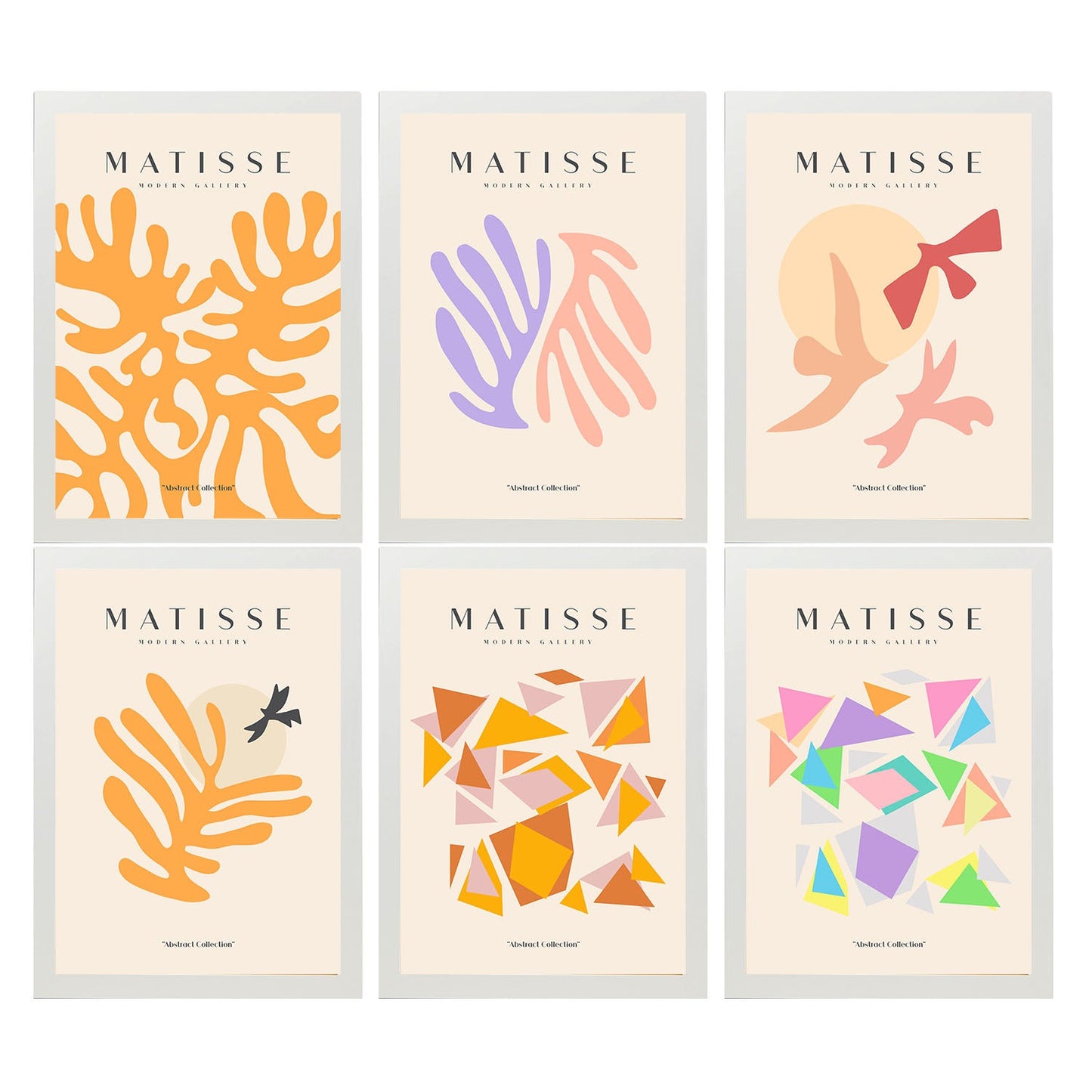 Nacnic Set de 6 Ilustraciones Artísticas de Matisse, Modelo Floral, Diseño Moderno, Laminas