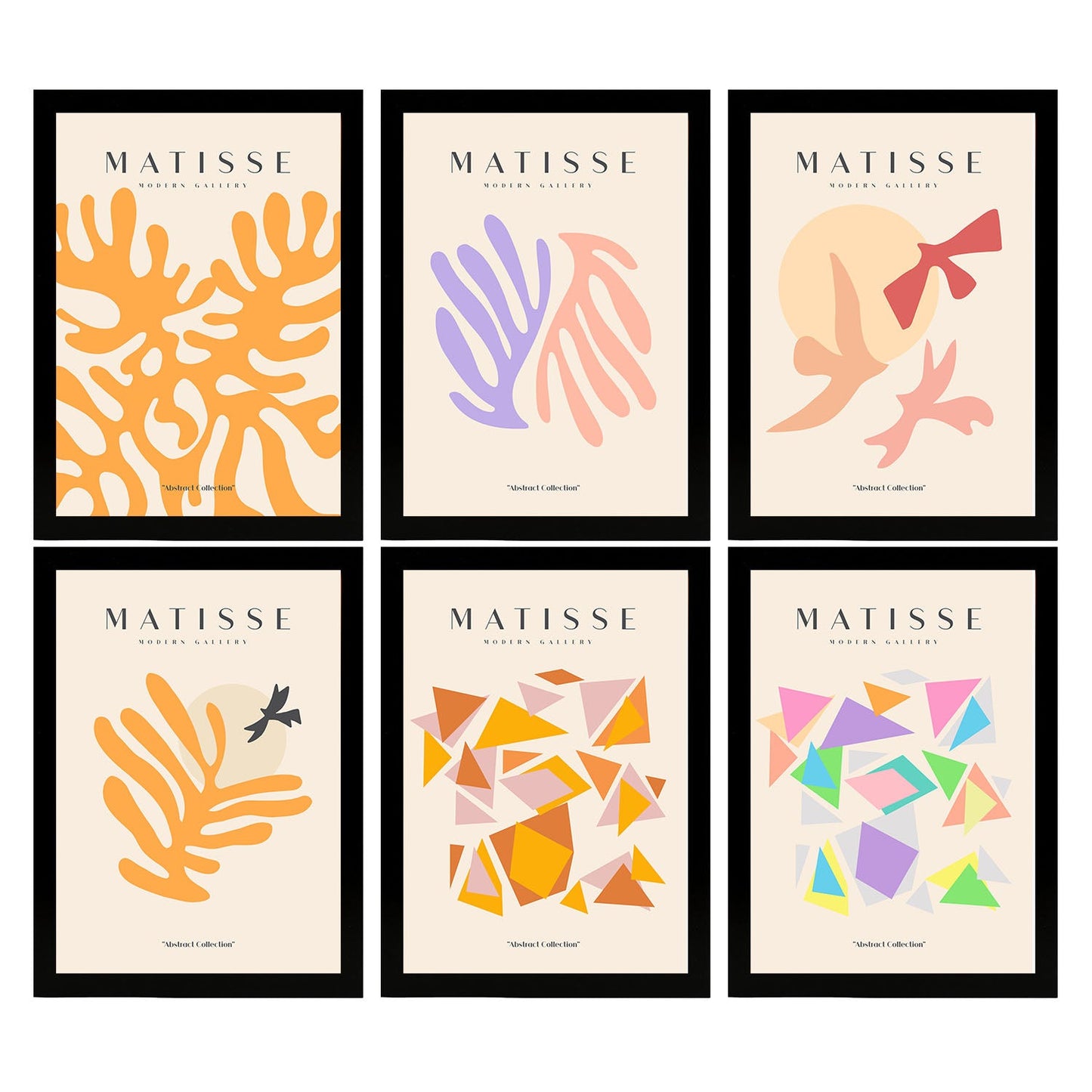 Nacnic Set de 6 Ilustraciones Artísticas de Matisse, Modelo Floral, Diseño Moderno, Laminas