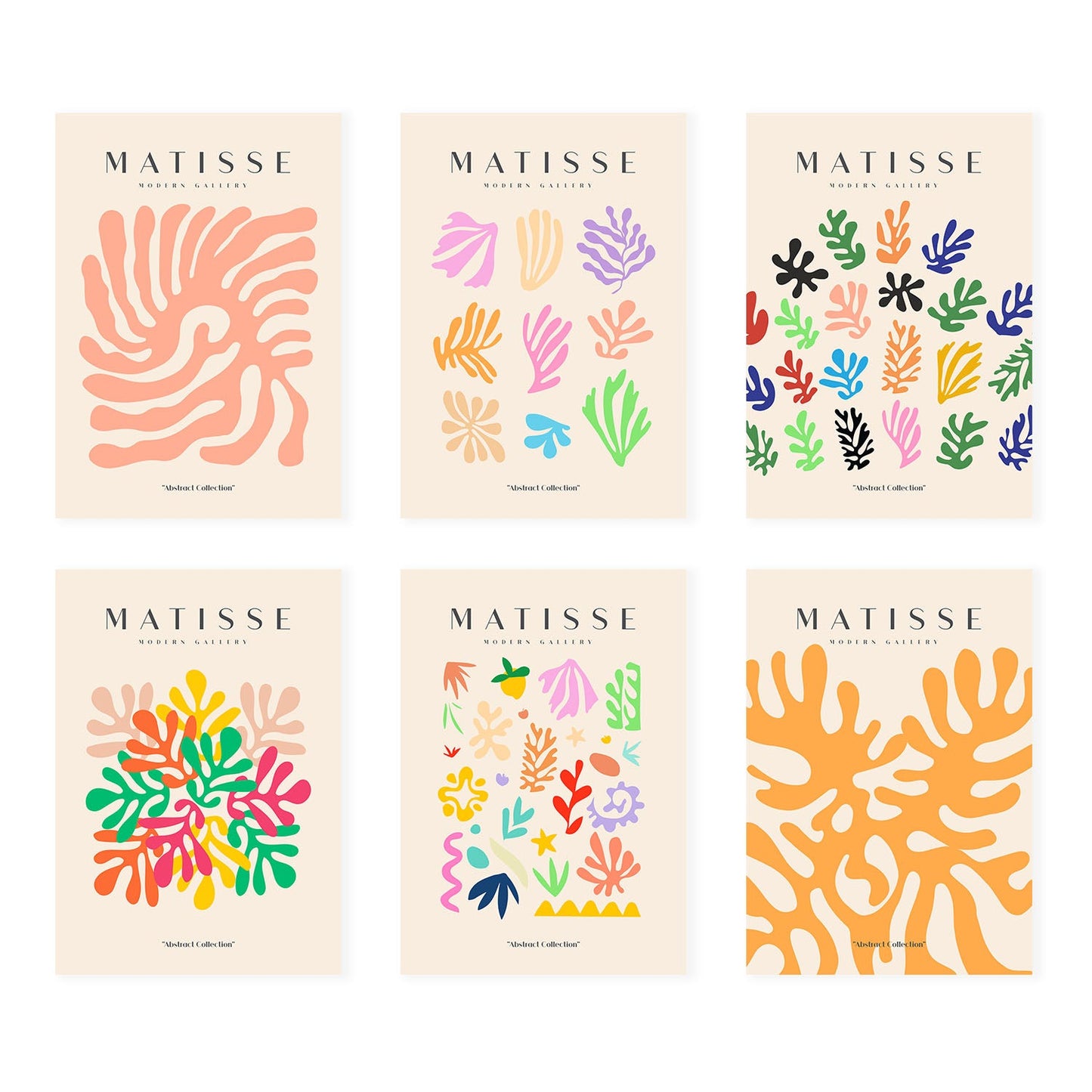 Nacnic Set de 6 Ilustraciones Artísticas de Matisse Modelo Vegetación en Laminas