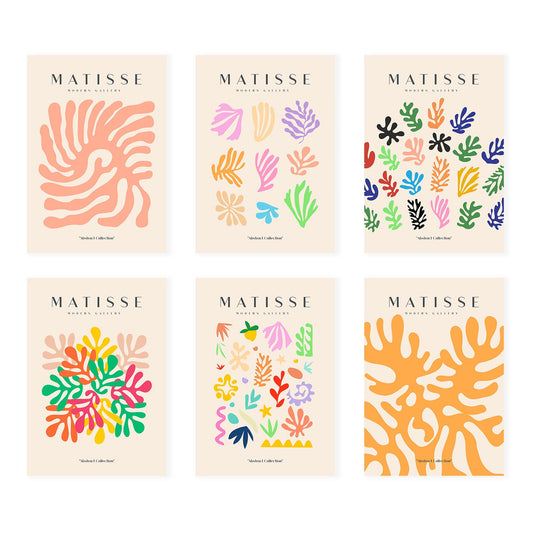 Nacnic Set de 6 Ilustraciones Artísticas de Matisse Modelo Vegetación en Laminas