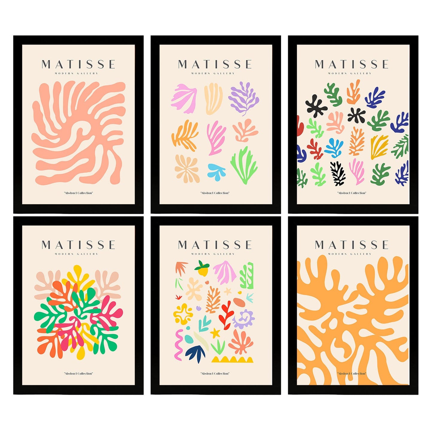 Nacnic Set de 6 Ilustraciones Artísticas de Matisse Modelo Vegetación en Laminas