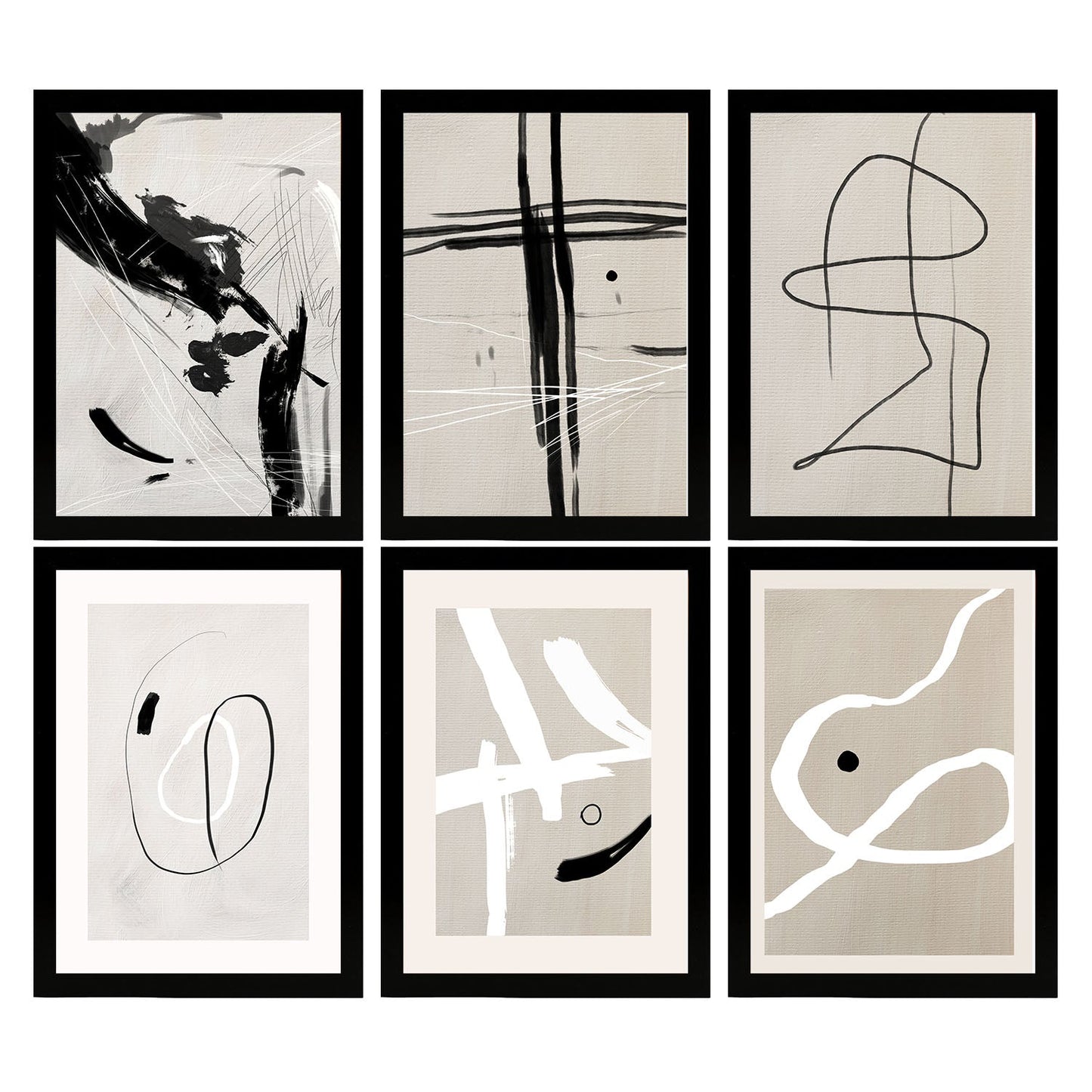 Nacnic Set de 6 Láminas Artísticas del Pintor Franz Kline para Decoración de Interiores