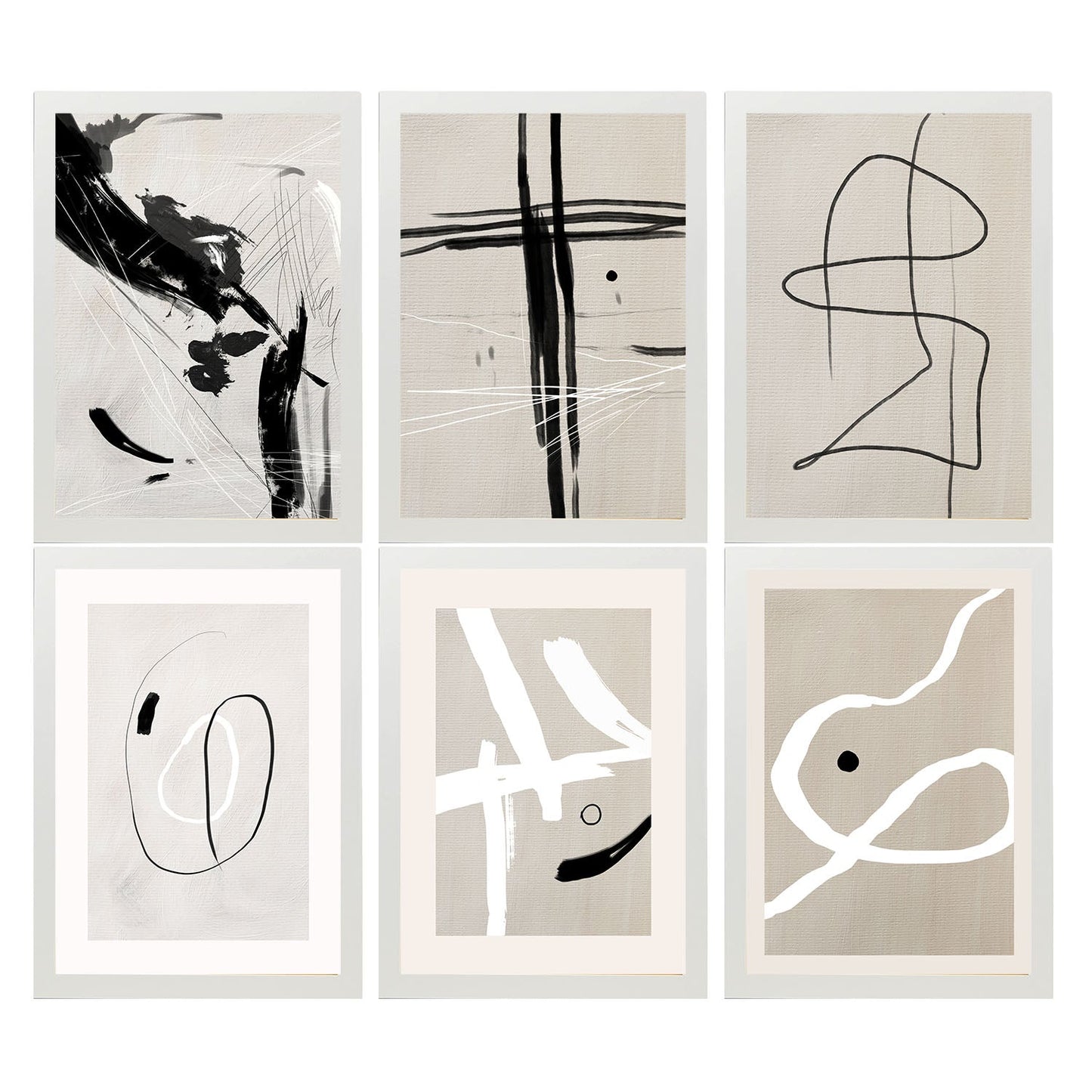 Nacnic Set de 6 Láminas Artísticas del Pintor Franz Kline para Decoración de Interiores