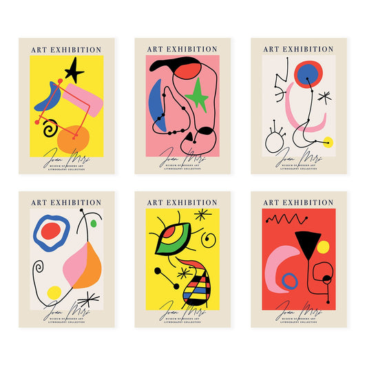 Nacnic Set de 6 Láminas Artísticas de Joan Miró