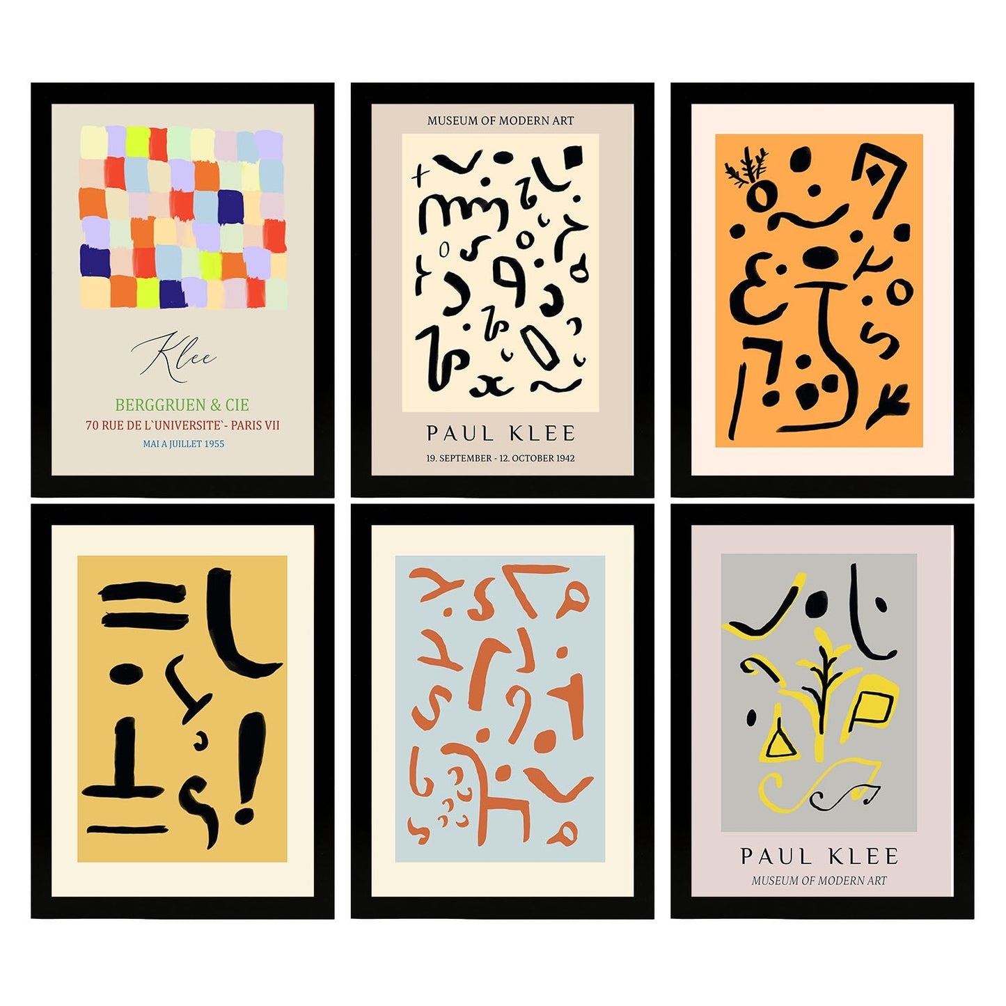 Nacnic Set de 6 Láminas Artísticas de Paul Klee, Colección de Surrealismo y Expresionismo