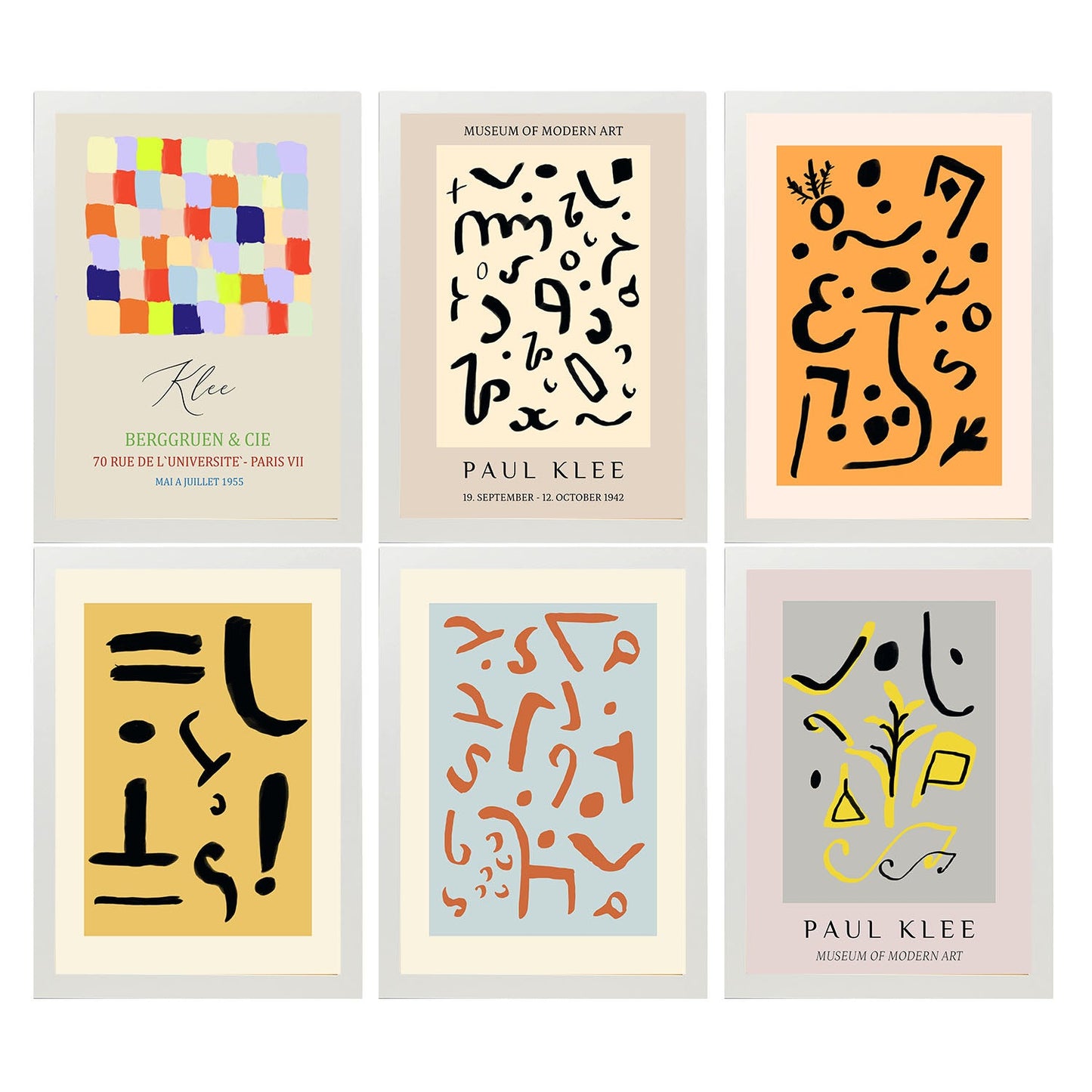 Nacnic Set de 6 Láminas Artísticas de Paul Klee, Colección de Surrealismo y Expresionismo