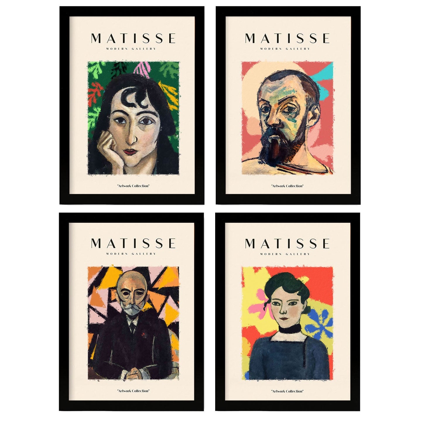 Nacnic Set of 4 Matisse Persona.-Artwork-Nacnic-Nacnic Estudio SL