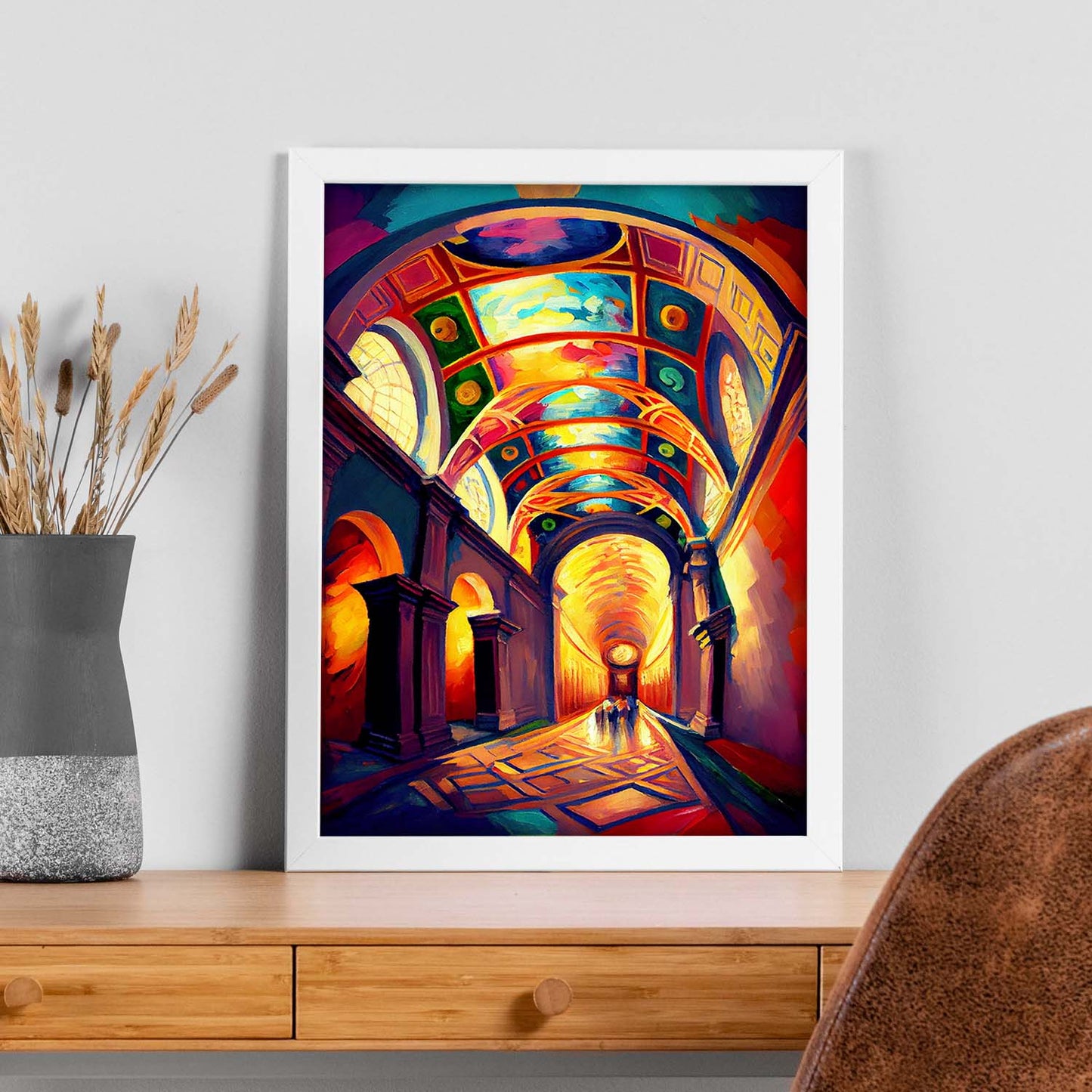 Nacnic Sistine Chapel Ciudad del Vaticano Italia Cepillo de pintura al óleo. Estampados de arte de pared estético para el diseño de dormitorio o sala de estar.-Artwork-Nacnic-Nacnic Estudio SL