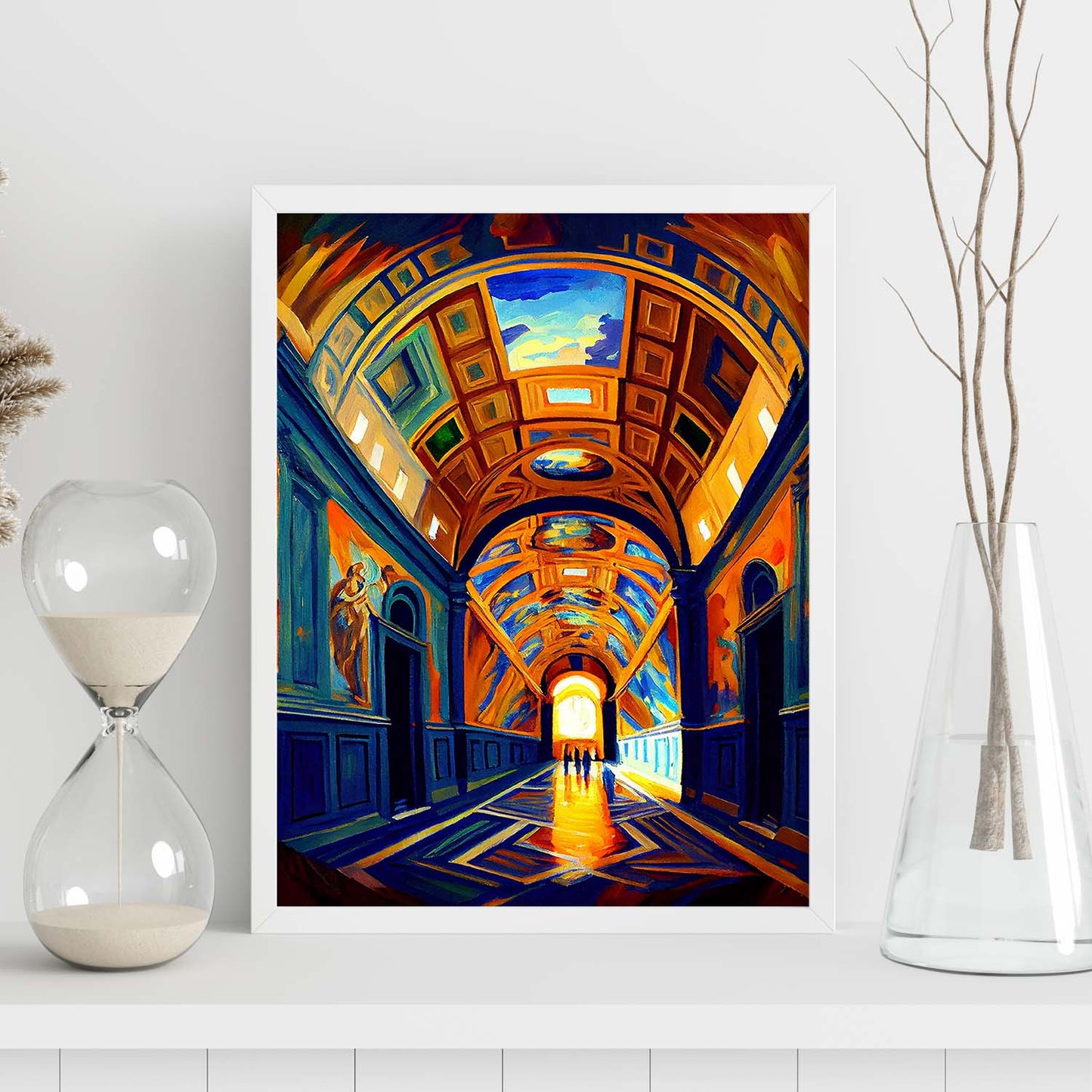 Nacnic Sistine Chapel Ciudad del Vaticano Italia Cepillo de pintura al óleo. Estampados de arte de pared estético para el diseño de dormitorio o sala de estar.-Artwork-Nacnic-Nacnic Estudio SL