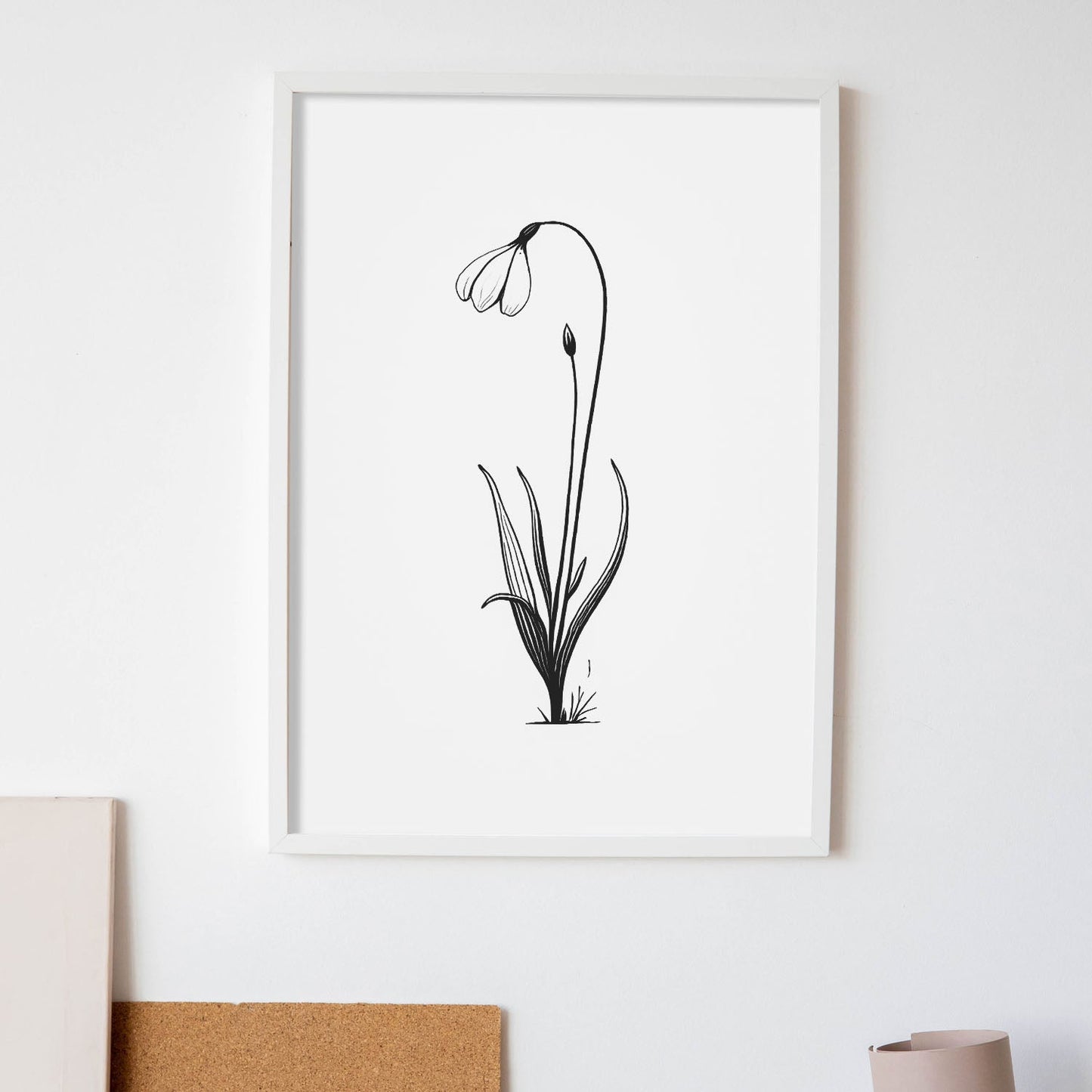 Lámina Nacnic Arte Minimalista Línea Snowdrop_2