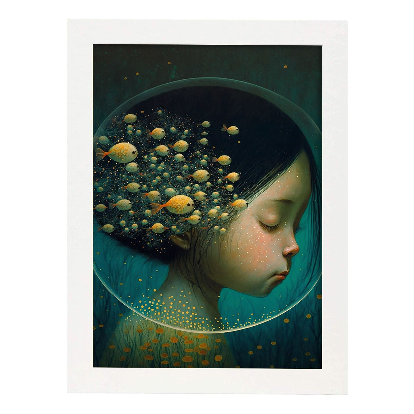 Nacnic supranaturalista cinemato caprichoso hemágico en 2. estampados de arte estético de pared para el diseño de dormitorio o sala de estar.-Artwork-Nacnic-A4-Marco Blanco-Nacnic Estudio SL