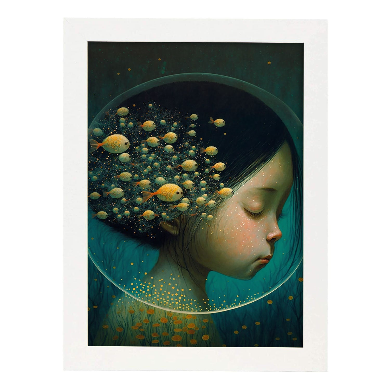 Nacnic supranaturalista cinemato caprichoso hemágico en 2. estampados de arte estético de pared para el diseño de dormitorio o sala de estar.-Artwork-Nacnic-A4-Marco Blanco-Nacnic Estudio SL