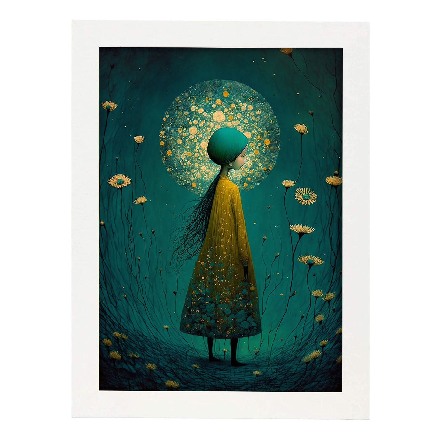 Nacnic supranaturalista cinemato vitalicismo en 1. estampados de arte estético de pared para el diseño de dormitorio o sala de estar.-Artwork-Nacnic-A4-Marco Blanco-Nacnic Estudio SL