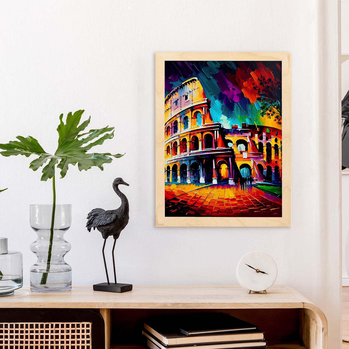 Nacnic The Colosseum Roma Italia Cepillo de pintura al óleo. Estampados de arte de pared estético para el diseño de dormitorio o sala de estar.-Artwork-Nacnic-Nacnic Estudio SL
