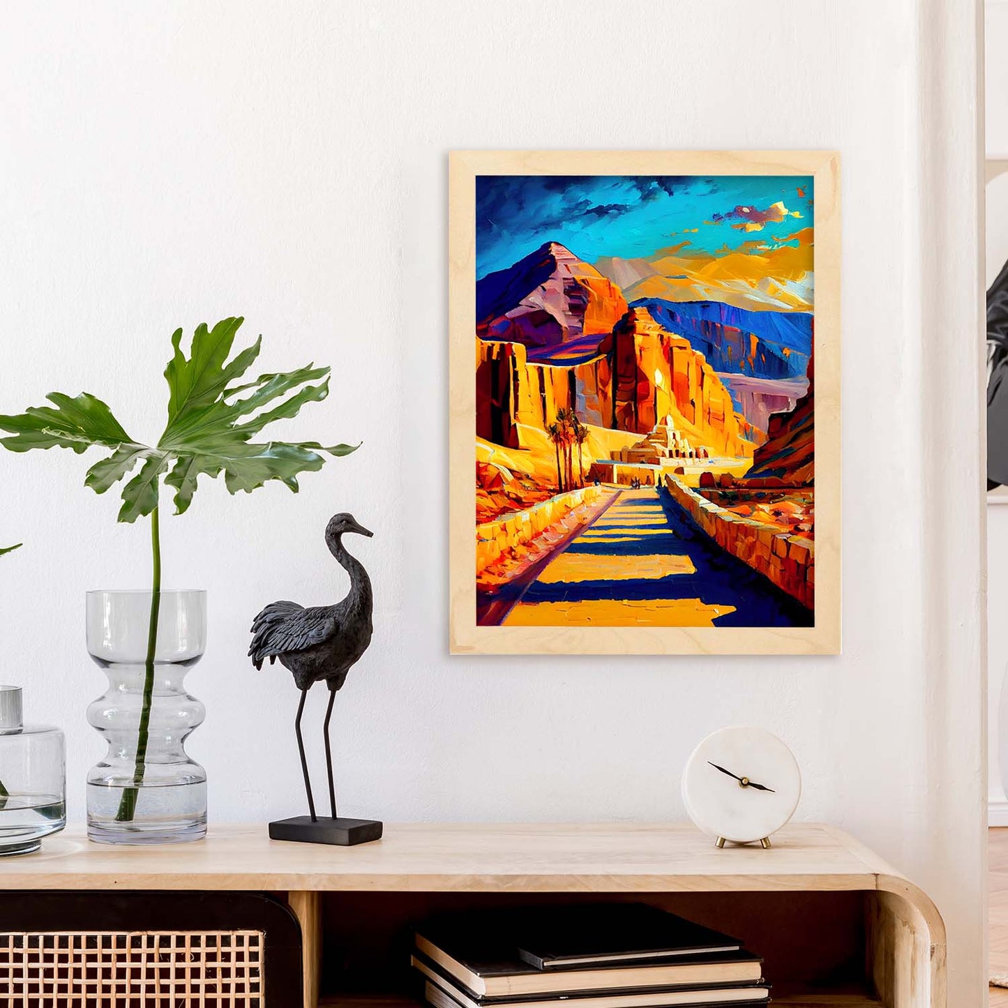 Nacnic The Valley of Kings Luxor Egipto Pintura al óleo de pincel s. Estampados de arte de pared estético para el diseño de dormitorio o sala de estar.-Artwork-Nacnic-Nacnic Estudio SL