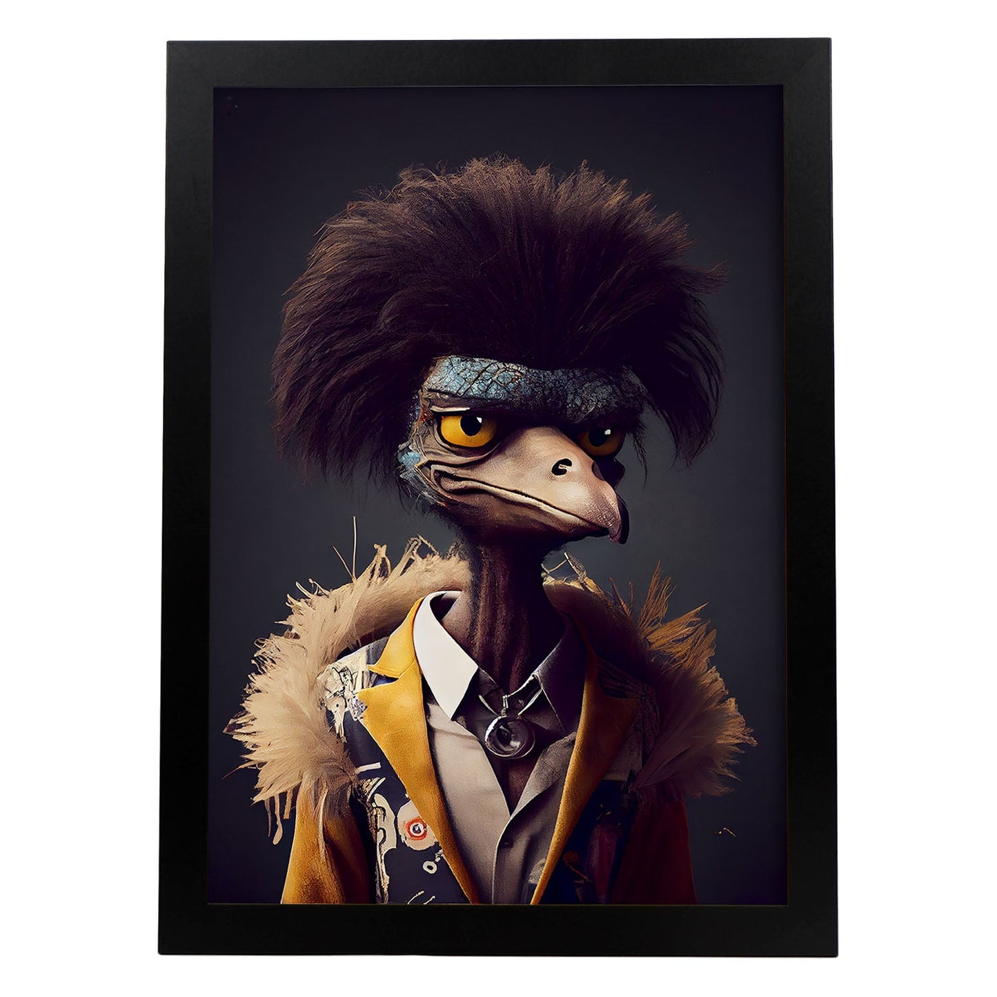 Nacnic un emu vestido con accesorios de ropa humana pequeños. Estampados de arte de pared estético para el diseño de dormitorio o sala de estar.-Artwork-Nacnic-A4-Sin marco-Nacnic Estudio SL