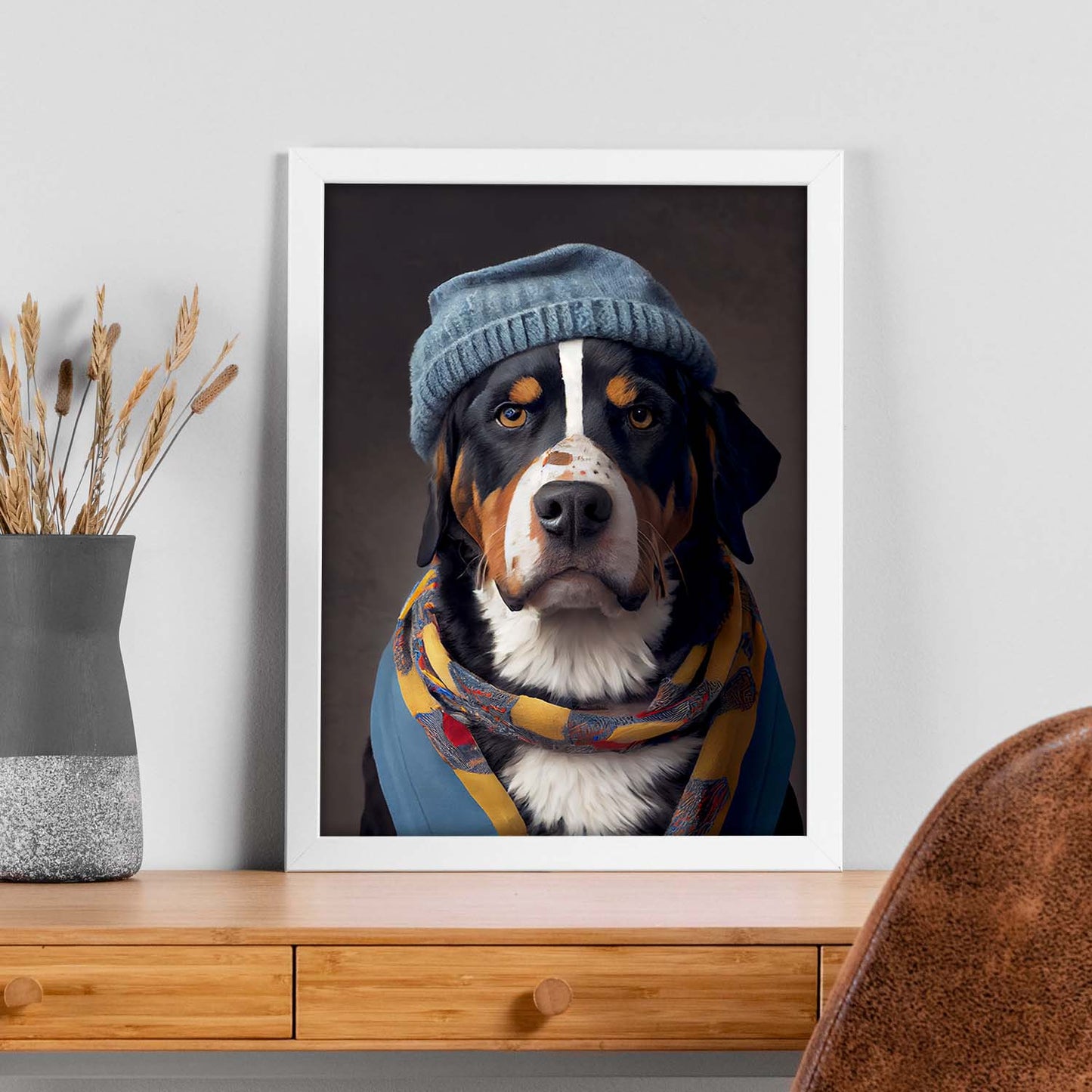 Nacnic Un gato tipo perro de montaña Suiza Great Vestido. Estampados de arte de pared estético para el diseño de dormitorio o sala de estar.-Artwork-Nacnic-Nacnic Estudio SL