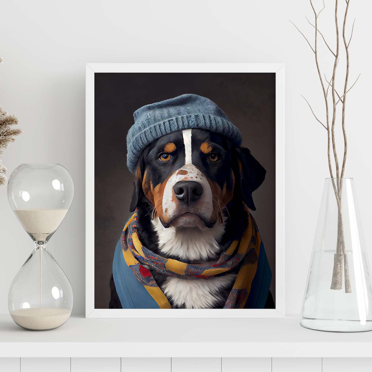 Nacnic Un gato tipo perro de montaña Suiza Great Vestido. Estampados de arte de pared estético para el diseño de dormitorio o sala de estar.-Artwork-Nacnic-Nacnic Estudio SL