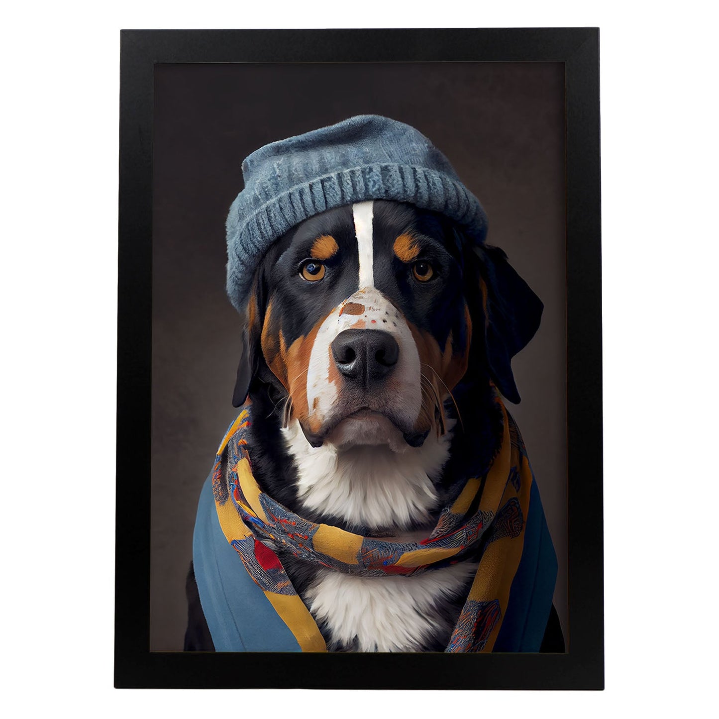 Nacnic Un gato tipo perro de montaña Suiza Great Vestido. Estampados de arte de pared estético para el diseño de dormitorio o sala de estar.-Artwork-Nacnic-A4-Sin marco-Nacnic Estudio SL
