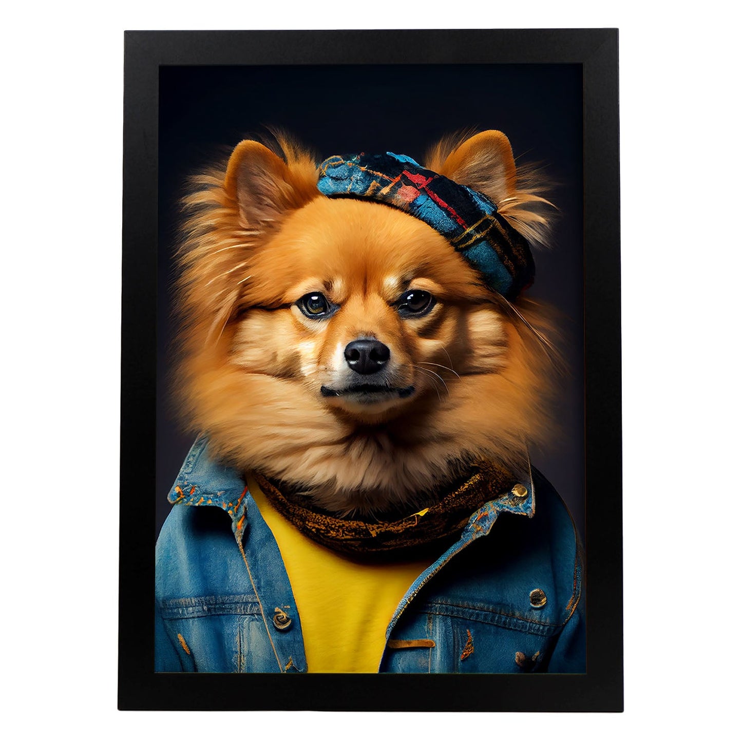 Nacnic Un gato tipo Spitz finlandés vestido con tela humana. Estampados de arte de pared estético para el diseño de dormitorio o sala de estar.-Artwork-Nacnic-A4-Sin marco-Nacnic Estudio SL