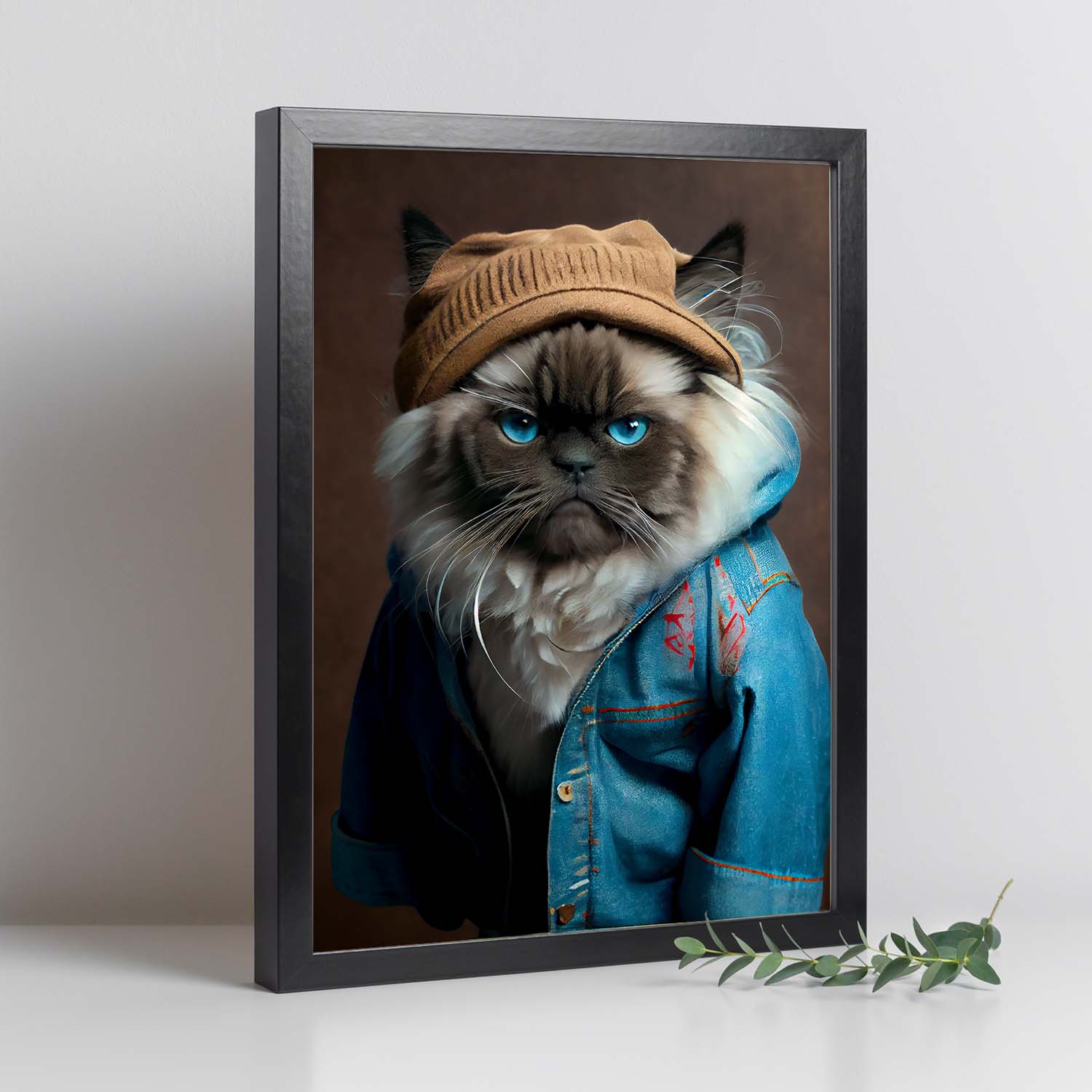 Nacnic un himalaya tipo gato vestido con ropa humana t. Estampados de arte de pared estético para el diseño de dormitorio o sala de estar.-Artwork-Nacnic-Nacnic Estudio SL