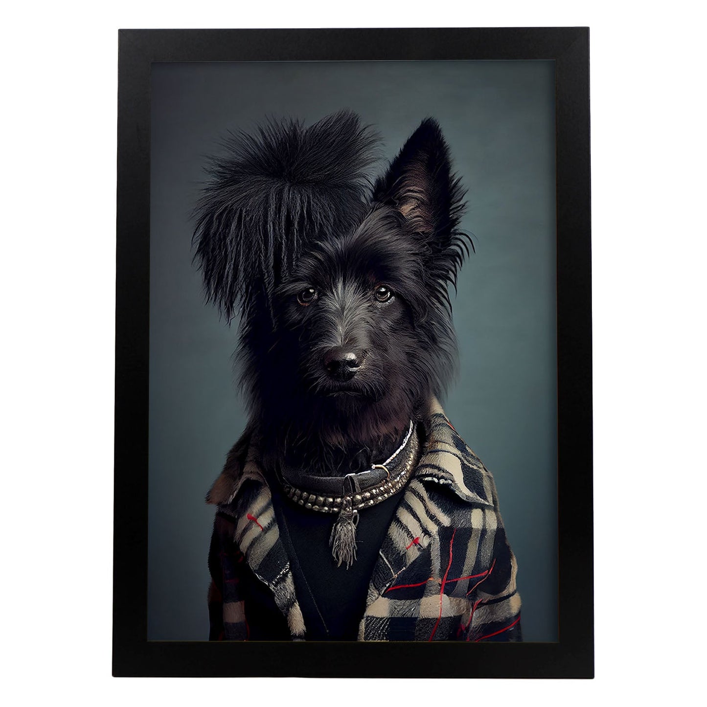 Nacnic, un perro de oveja belga tipo perro vestido con cl. Estampados de arte de pared estético para el diseño de dormitorio o sala de estar.-Artwork-Nacnic-A4-Sin marco-Nacnic Estudio SL
