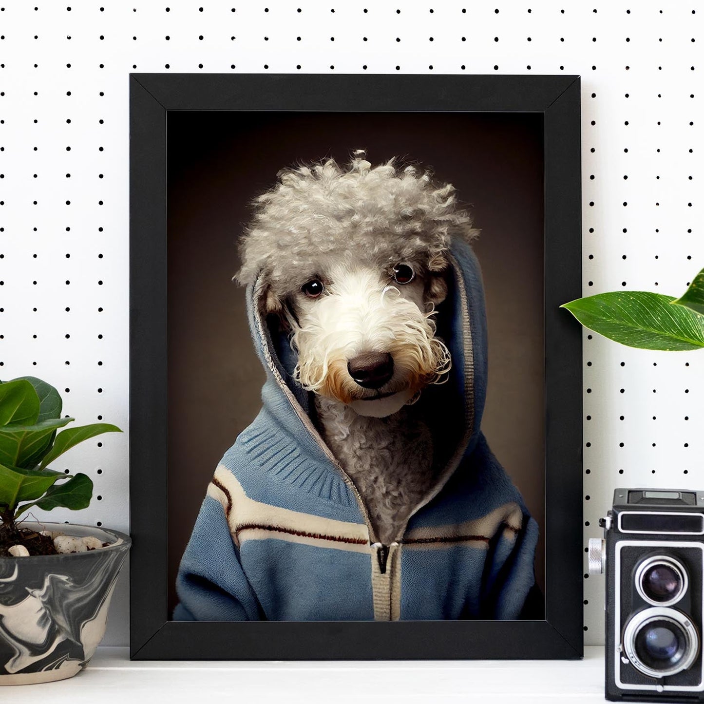 Nacnic Un perro Terrier de tipo perro vestido de humano. Estampados de arte de pared estético para el diseño de dormitorio o sala de estar.-Artwork-Nacnic-Nacnic Estudio SL