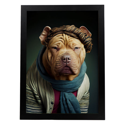 Nacnic Un perro tipo chino Shar. Estampados de arte de pared estético para el diseño de dormitorio o sala de estar.-Artwork-Nacnic-A4-Sin marco-Nacnic Estudio SL
