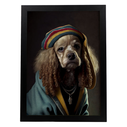 Nacnic Un perro tipo Cocker Spaniel vestido con coágulo humano. Estampados de arte de pared estético para el diseño de dormitorio o sala de estar.-Artwork-Nacnic-A4-Sin marco-Nacnic Estudio SL