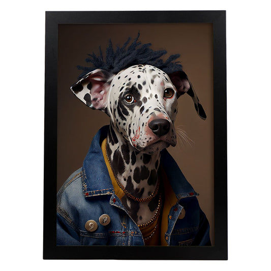 Nacnic Un perro tipo dálmata vestido con ropa humana t. Estampados de arte de pared estético para el diseño de dormitorio o sala de estar.-Artwork-Nacnic-A4-Sin marco-Nacnic Estudio SL